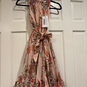 HEMANT & NANDITA Pink Floral Textured Dress